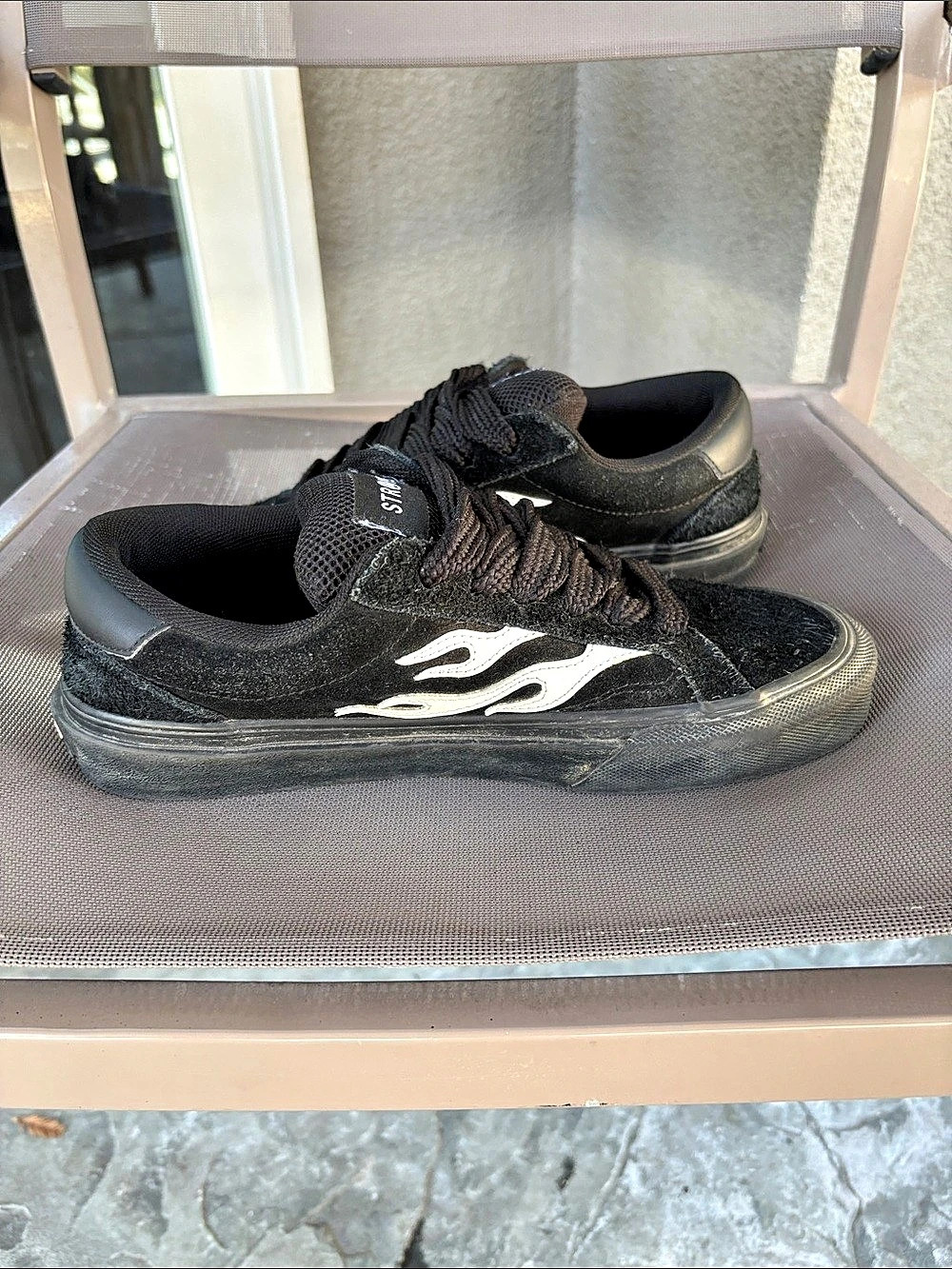 Straye Logan Black Flame Black & White Sneakers US Mens 6